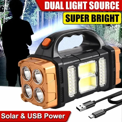 ZHIYU USB Rechargeable Solar LED Flashlight Outdoor Camping by zapcart