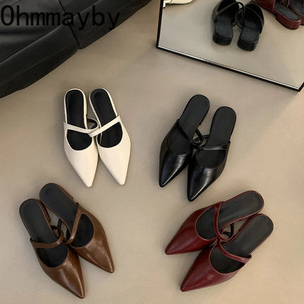 Muels Pointed Toe Women Flats Slippers All Day Comfort by zapcart