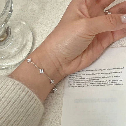 LostSoulcn Crystal Flower Stainless Steel Bracelet Women by zapcart