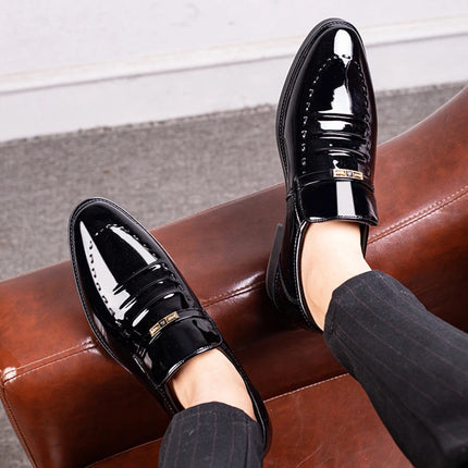 COZOK Patent Leather Men Dress Shoes Slip On For Office by zapcart