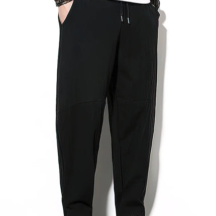 Mens Cotton Linen Baggy Pants Wide Leg Casual Nevettle by zapcart