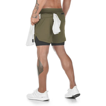Ledpcn Men Quick Dry 2 In 1 Shorts For Beach Fitness by zapcart