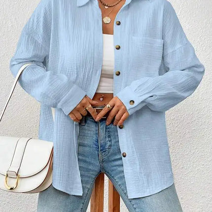 100% Cotton Women Shirt Breathable Office Blouse Elegant by zapcart