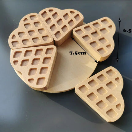 Jumpsecret Kids Montessori Wooden Sorting Cups With Beads