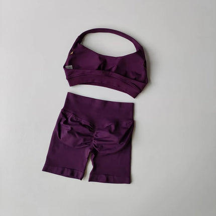 CN Women Seamless Yoga Set Breathable Quick Dry Halter Bra by zapcart