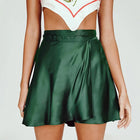 Wrap Green Satin Mini Skirt Women Ruffle Vintage Lolita by zapcart