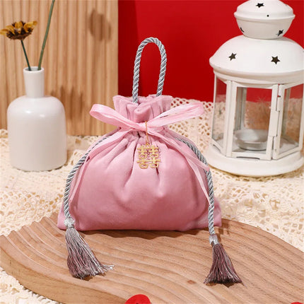Festive Christmas Gift Bag Drawstring Pouch For Parties by zapcart