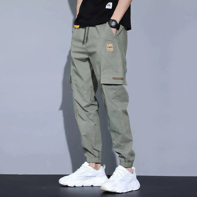Mens Casual Drawstring Cargo Pants England Streetwear CN by zapcart