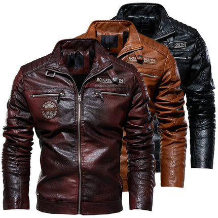 Choice Mens PU Leather Jacket Fleece Lined For Moto Riders by zapcart