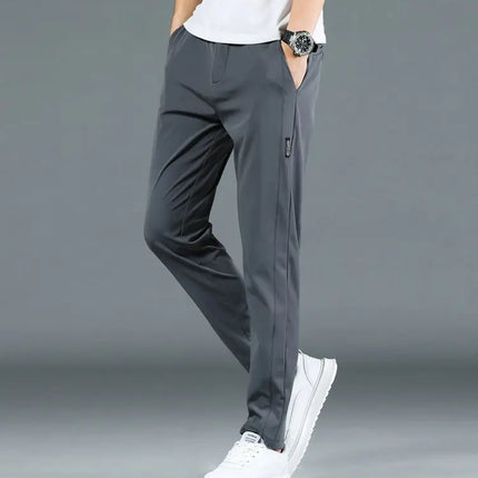 Ice Silk Mens Pants CN Guangdong Breathable Elastic Summer by zapcart