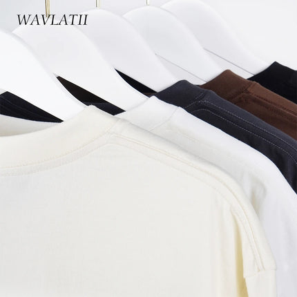 WAVLATII Oversized Summer T Shirt Unisex Casual Streetwear by zapcart