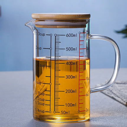 High Borosilicate Glass Measuring Cups Clear Glass Scale Cup With Handle V Shaped Spout Kitchen Glass Measuring Beaker by zapcart
