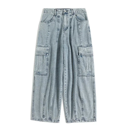 CN Baggy Jeans Men Oversize Cargo Denim Streetwear Hip Hop by zapcart