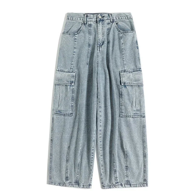 CN Baggy Jeans Men Oversize Cargo Denim Streetwear Hip Hop by zapcart