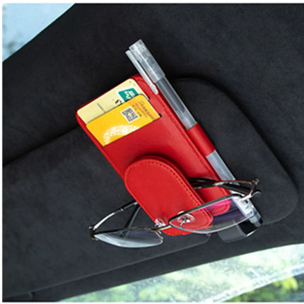 Choice Leather Car Glasses Clip Multifunctional Sunshade Holder For Drivers