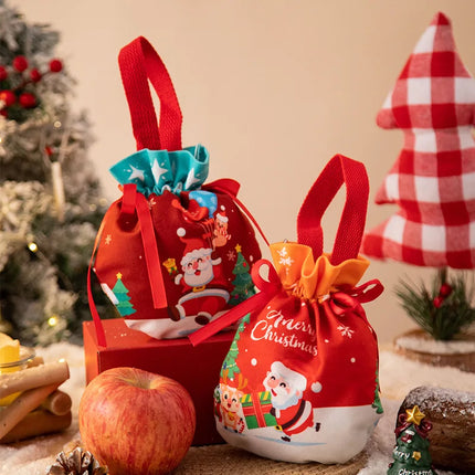 Festive Christmas Gift Bag Drawstring Pouch For Parties by zapcart