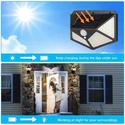 IWP 100 LED Solar Wall Lights Motion Sensor Garden Decor by zapcart