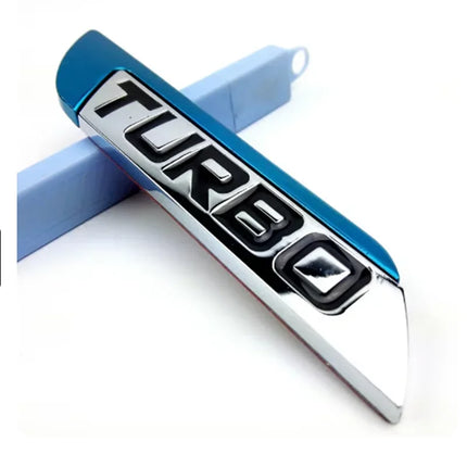 1Pair TURBO New Letter Sticker Car Fender Side Emblem Body Rear Tailgate Decal Auto Accessories