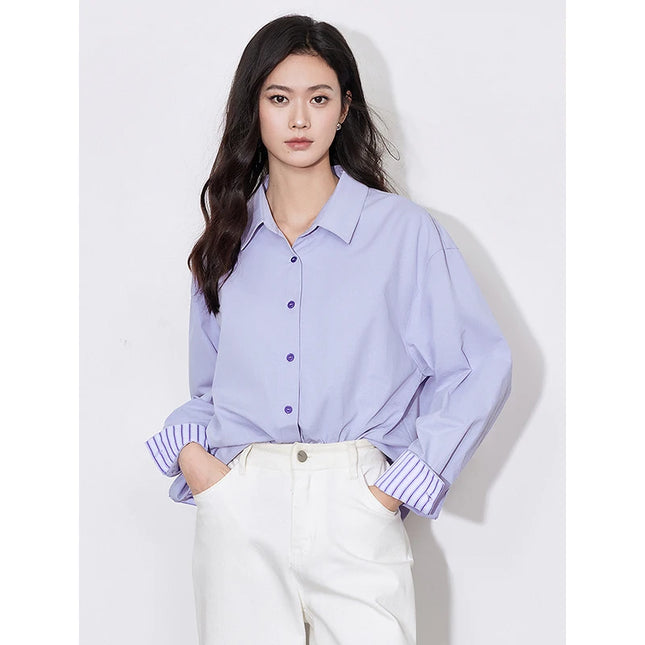 TOYOUTH Striped Pure Cotton Women Blouse Shirt for Office by zapcart