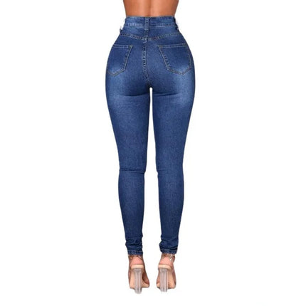 Women High Waist Stretch Denim Skinny Jeans For Hip Lift by zapcart
