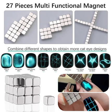 Cat Eye Nail Magnet Cube 3 in 1 for Fast Nail Art Pros by zapcart