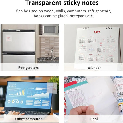 Choice Transparent Sticky Notes 150pcs Self Adhesive Study by zapcart