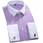 Men's French Cuff Dress Shirt White Long Sleeve CN Zhejiang by zapcart