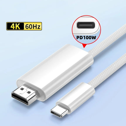 2M Nku USB C to HDMI Cable 4K 60Hz PD 100W for Switch by zapcart