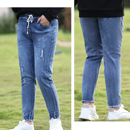 Plus Size Jeans For Women Elastic High Waist Baggy Comfort by zapcart