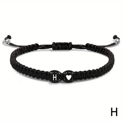 Initial Heart Bracelets Unisex Handmade Adjustable A Z Name by zapcart