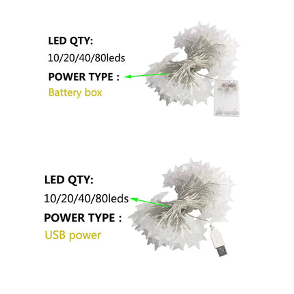 KIKIELF LED Star Fairy Lights Outdoor Garden Warm White by zapcart