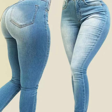 Women High Waist Stretch Denim Skinny Jeans For Hip Lift by zapcart