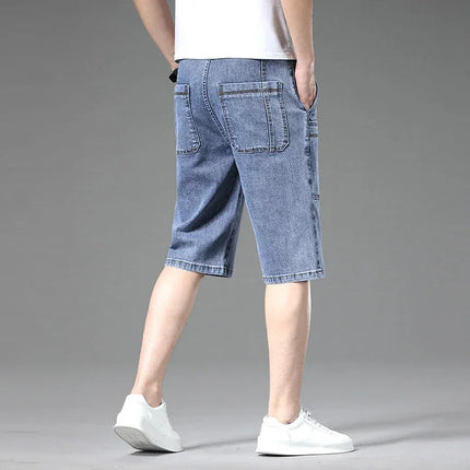 AHUDNUCN Summer Multi Pocket Denim Shorts For Men Straight by zapcart