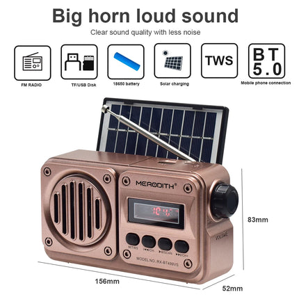 Merodith Wireless Bluetooth Speaker Solar Emergency Radio by zapcart