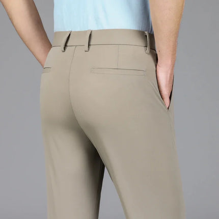Scarlett Queen Mens New Ice Silk Stretch Office Suit Pants by zapcart