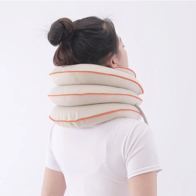Air Inflatable Cervical Traction Device Orthopedics Massage Adjustable Neck Massage Pillow 4 Layers Neck Support U Neck Pillow by zapcart