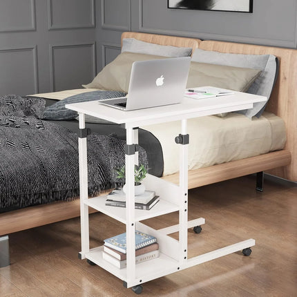 C Shaped Side Table With Wheels Height Adjustable Laptop by zapcart