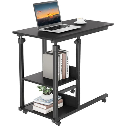 C Shaped Side Table With Wheels Height Adjustable Laptop by zapcart