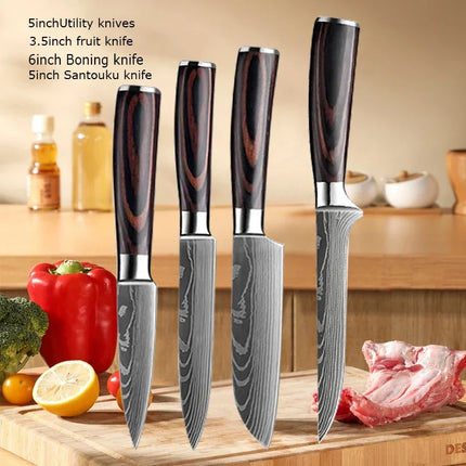 Choice Damascus Chef Knife Set With Cover For Professionals by zapcart
