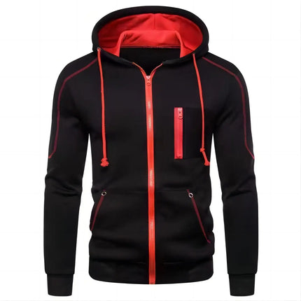 Men's Slim Fit Zip Hoodie Sweatshirt For Autumn Warmth
