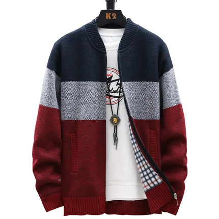 ENWEIGECN Mens Cardigan Sweater Fleece Zipper Warm Cozy by zapcart