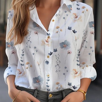 Elegant Women Long Sleeve Blouse Open Stitch Closure Shirt by zapcart