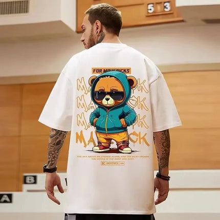 Teekossc Bear Pattern Cotton T Shirt Men Breathable by zapcart