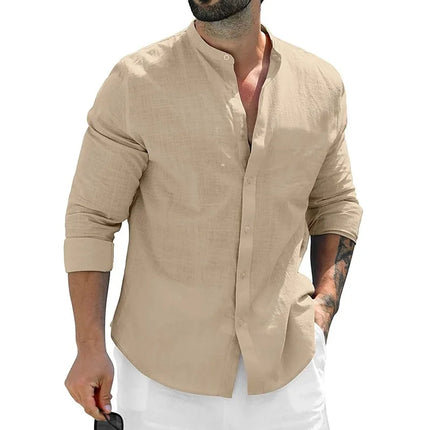 Animal Game Mens Cotton Long Sleeve Shirt Breathable White by zapcart