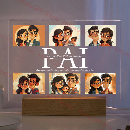 Custom Photo Text 3D Acrylic Lamp For Mom Dad Gift by zapcart