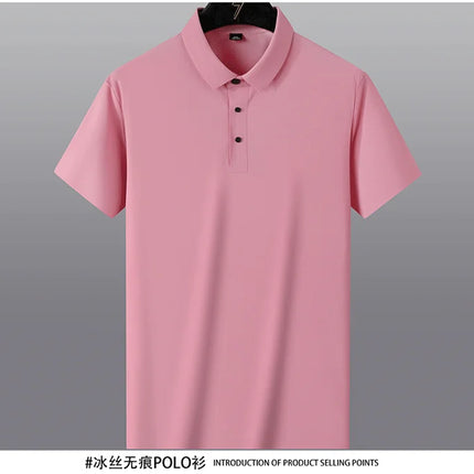CN Fujian Men Ice Silk Polo Shirt Short Sleeve Breathable by zapcart