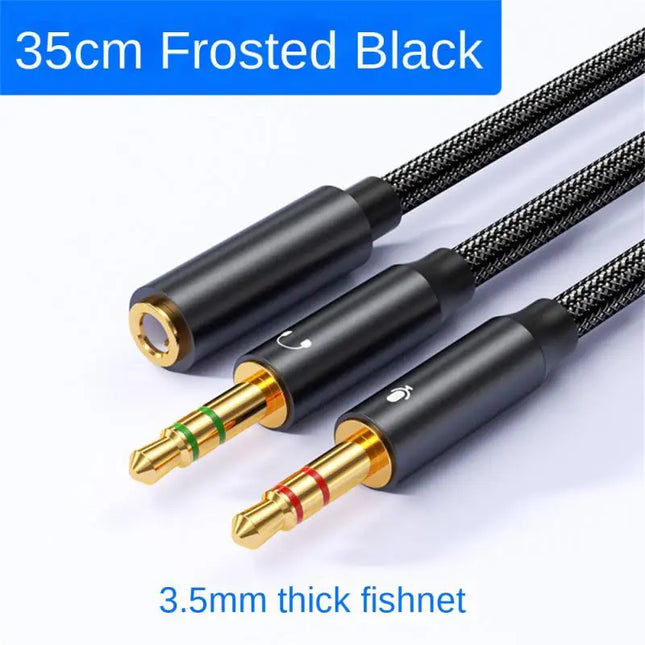 Headphone Splitter For PC 3.5mm Y Cable Dual Headset by zapcart