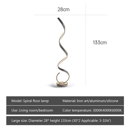YongYing Lumin Minimalist LED Floor Lamp Spiral Strip Living