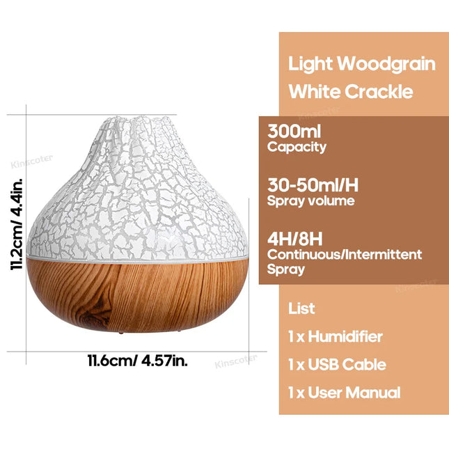 Kinscoter 300ml Volcano Humidifier Color Night Light Desk