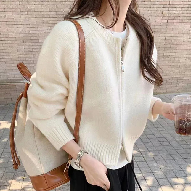 Lucyever Women Knit Cardigan Autumn Winter Cozy Loose Fit by zapcart